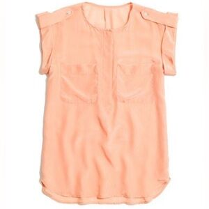 MADEWELL Silk Sleeveless Top Peach Women's XXS